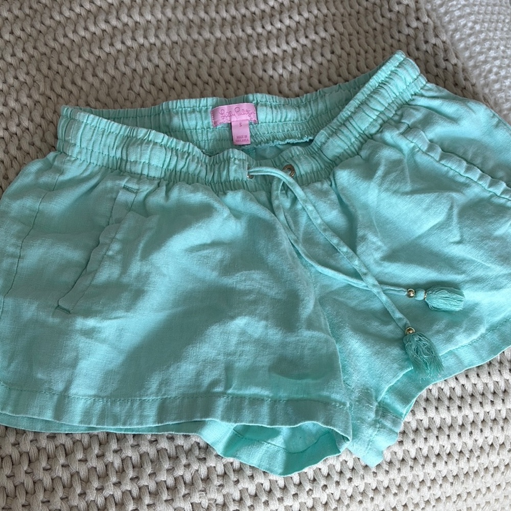 Lilly Pulitzer Teal Linen Shorts